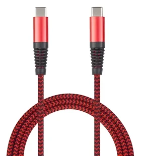 2GO USB-C - USB-C 1 m červená / Dátový a nabíjací kábel / USB 3.2 Gen 1 / Nylon (797195)