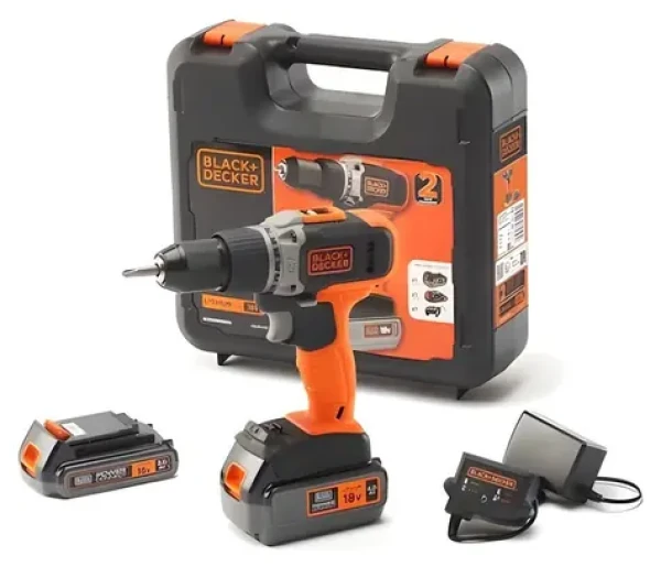 BlackDecker BCD003MEM2K-QW / Akumulátorová sada / 18 V / 2.0 Ah a 4.0 Ah / nabíjačka 1A / kufor (BCD003MEM2K-QW)