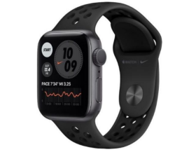Apple Watch 6 Nike GPS 44mm sivý hliníkový čierny športový čierny (MG173WB/A)