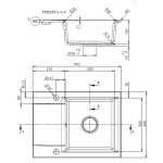 INVENA INVENA - Granitový drez TESALIA krátky odkvap, čierny s automatickým sifónom, zlatý AZ-01-Z42-B