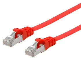 Equip Cat6a U/FTP plochá červená / Patch kábel / 5 m / LSZH / AWG 30/7 (607624)