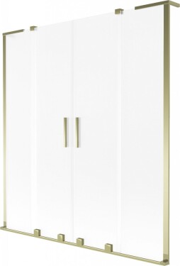 MEXEN/S - Velar L Duo dvojkrídlová posuvná vaňová zástena 160 x 150, dekor, zlatá 896-160-003-32-50
