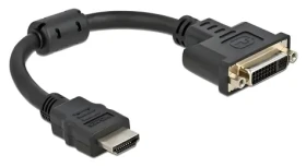 DeLock HDMI - DVI 24+5 čierna / Adaptér / 4K 30 Hz / 0,2 m (65206)