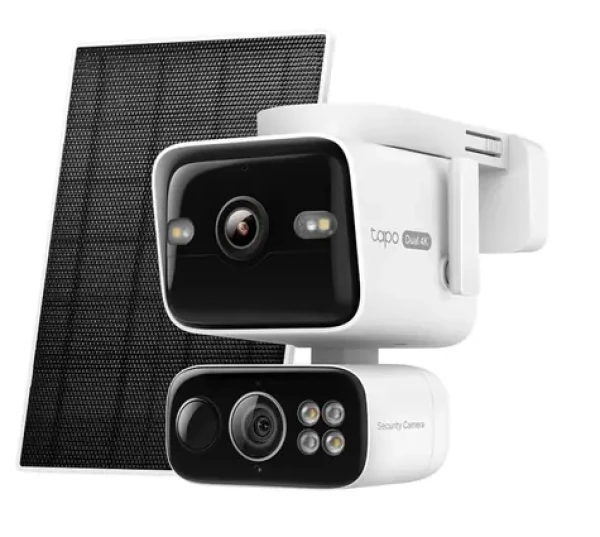 TP-LINK Tapo C675D Kit / Vonkajšia IP kamera solárny panel / Duálny objektív 4K / Pan/Tilt / IP65 / Wi-Fi (Tapo C675D KIT)