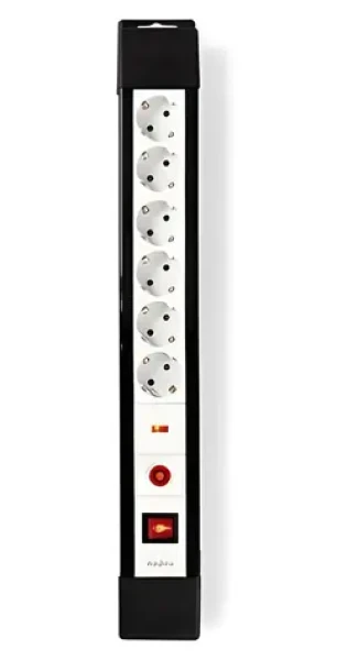 Nedis predlžovací kábel s prepäťovou ochranou / Prepäťová ochrana / 6x zásuvka / kábel 3 m (EXS630SPF1PRO)
