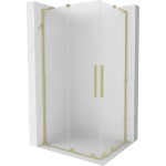 MEXEN/S - Velar L Duo sprchovací kút, posuvné dvere 100 x 90, dekor, zlato kartáčovaná 871-100-090-02-33-55
