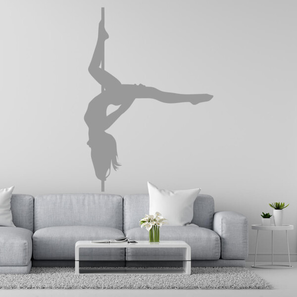Veselá Stena Samolepka Pole dance Farba: šedá, Veľkosť: 60 x 42 cm