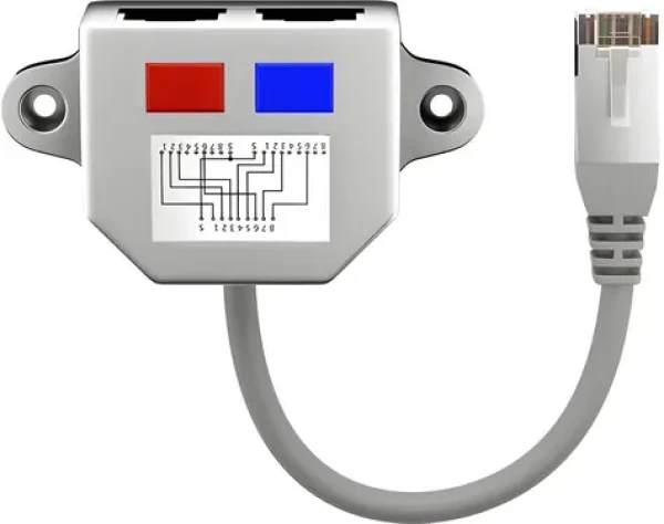 Goobay T-adaptér RJ45 strieborná / Adaptér / 1x RJ45(M) na 2x RJ45(F) / Fast Ethernet 10/100 (68908)