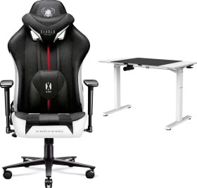 Diablo Chairs X-PLAYER 2.0 King Size Czarno-biały + EGON 1100 Białe 110 cmx60 cm