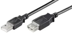 MicroConnect Prepojovací kábel USB 2.0 M - USB 2.0 F 0.3m čierna / 480 Mbit/s (USBAAF03B)