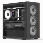 AeroCool D301A-G-BK-V2 čierna, drevo / PC skriňa / Mini Tower / Micro ATX / 2x USB 3.0 / USB-C / bez zdroja (ACCS-MA03043.11)