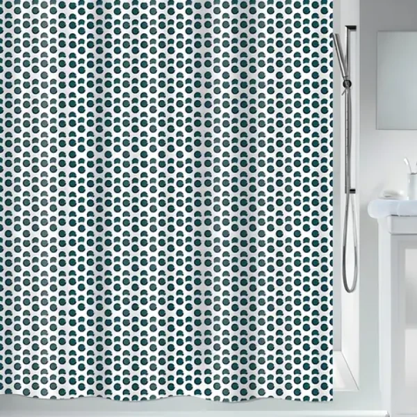 Spirella DEEP Forest sprchový záves abstraktný motív modro-zelený / 180 x 200 cm / polyester