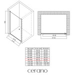 CERANO - Sprchové krídlové dvere Antelo L/P - 6 mm - čierna matná, transparentné sklo - 90x190 CER-432382