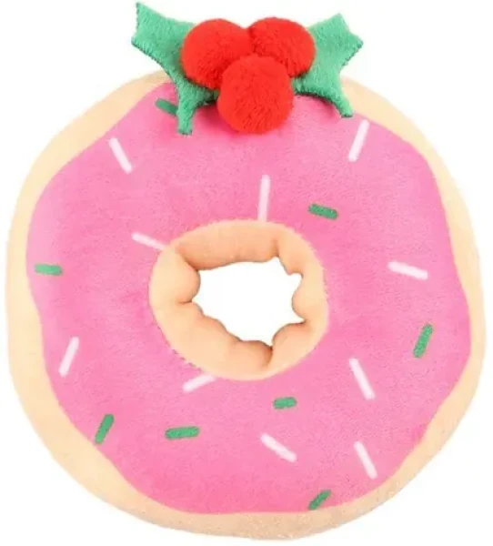HUHUBAMBOO Hračka pre psov Donut ružová / Plyšová / Maznacia hračka pre psov (357223)