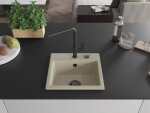 MEXEN/S MEXEN/S - Milo granitový drez 1-miska vrátane batérie Flora, béžová 6505-69-670401-70-B
