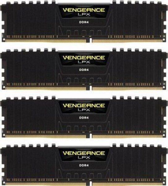 Corsair Vengeance LPX Black 64GB (4x16GB) 3200MHz / DDR4 / PC4-25600 / CL16-20-20-38 / 1.35V / XMP2.0 (CMK64GX4M4E3200C16)