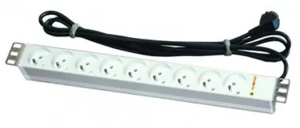 Napájací panel / 9x UTE / 1U / RAL7035 / 3m kábel (DP-RP-09-UTE)