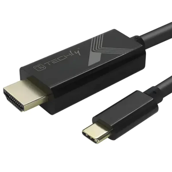 Techly IADAP-USBC-HDMI2TY čierna / Kábel USB-C na HDMI / 4K / 2m (IADAP-USBC-HDMI2TY)