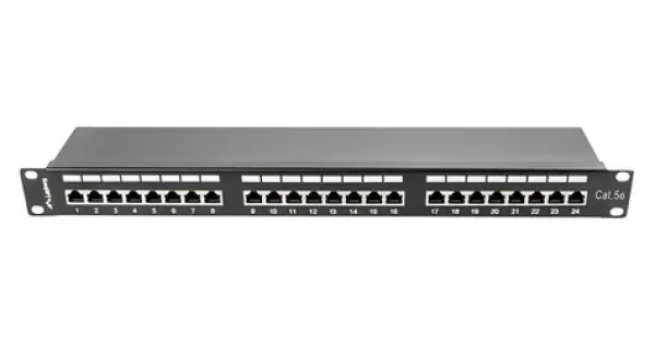 Lanberg PPS5-1024-B čierny / Patch panel / 24 portov / RJ-45 / CAT5E / 1U / 19" (PPS5-1024-B)
