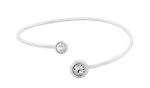 Calvin Klein Pevný otvorený náramok s kryštálmi Twisted Bezel Solitaire 35000773