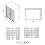 CERANO - Sprchové 2-krídlové dvere Antelo L/P - 6 mm - čierna matná, transparentné sklo - 108x190 CER-432364