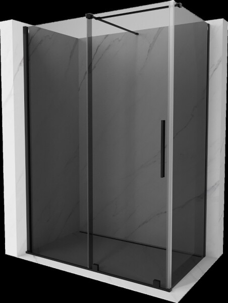 MEXEN/S - Velár sprchovací kút, posuvné dvere 160 x 80, grafit, čierna 871-160-080-41-70