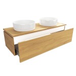 Kúpeľňová skrinka s krycou doskou SAT Feel 120x30x46 cm medový dub mat SATFEEL120DMD SATFEEL120DMD