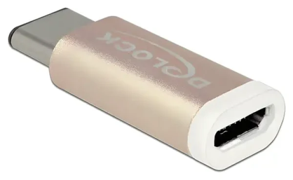 DeLock Adaptér USB 2.0 Micro-B (F) - USB-C (M) medená / Adaptér / USB 2.0 (65677)