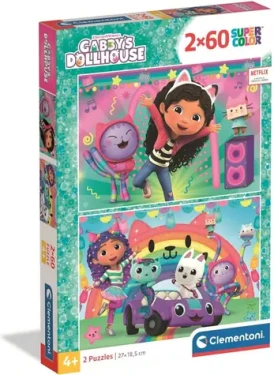 Clementoni 24819 Puzzle Gábinin kúzelný domček: Raduj sa s nami 2x60 dielikov