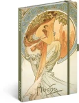NOTIQUE Notes Alfons Mucha - Poézia, linajkový, 13 x 21 cm (A-34389)