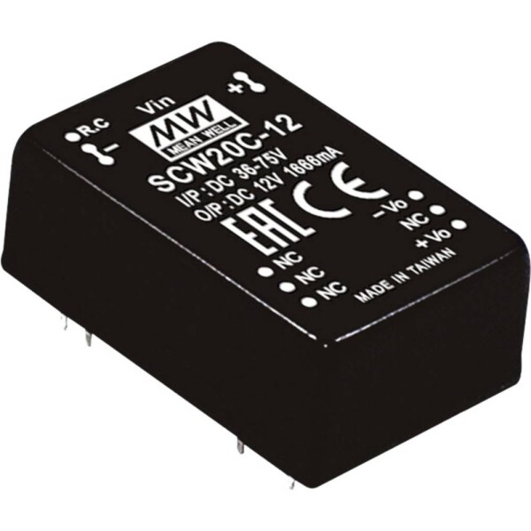 MEAN WELL SCW20A-12 DC / DC menič napätia, modul 1.666 A 20 W Počet výstupov: 1 x; SCW20A-12