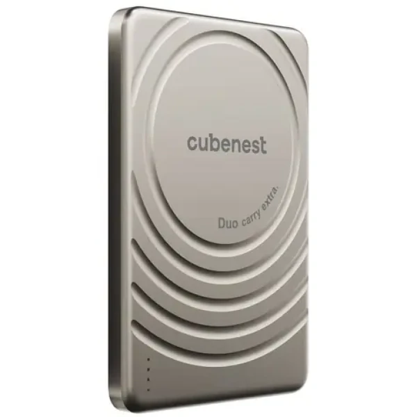 CubeNest 5000mAh Magnetic Wireless Slim PowerBank S1B3D zlatá / Magnetická bezdrôtová powerbanka / USB-C (S1B3DNT)