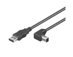 MicroConnect kábel USB2.0 A (M) - USB2.0 B 90° uhol (M) 1m čierna / 480Mbit/s (USBAB1ANGLED)