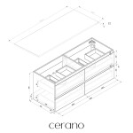 CERANO - Kúpeľňová skrinka Carole - čierna matná + doska pod umývadlo z lit. mramoru Elanys - 12 mm - biela matná - 160x49,2x46 CER-8050BD85518