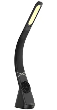 Immax LED stolná lampička Magic čierna / Qi nabíjanie / 12,5 W / 320lm / USB-C / ohybný krk (09110L)