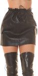 Sexy faux leather Highwaist Miniskirt with elastic waistband black Einheitsgroesse