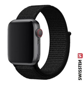 Swissten Nylonový remienok pre Apple Watch 38/40/41mm čierna (46000702)