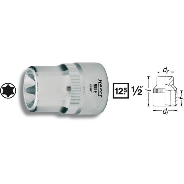 Hazet HAZET 900-E20 vonkajší TORX zásuvka T 20 1/2 (12.5 mm); 900-E20