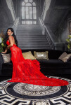 Soo Seductive! open back lace Red Carpet Dress Red Einheitsgroesse