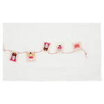 GREEN GATE Vyšívaný bavlnený behúň Xmas Letter White