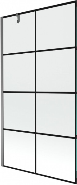 MEXEN/S - Next vaňová zástena FIX 100 x 150, čierna vzor, grafit metal 895-100-000-00-77-95