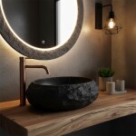 REA - Umývadlo na dosku Mika Black 50x38 REA-U4333