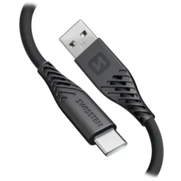 Swissten SOFT SILICONE dátový kábel USB - USB-C 0.4m čierna (71506519)