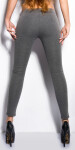 Sexy treggings with leatherlook in front grey XL