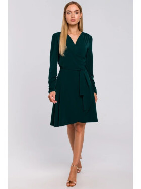 Dámske šaty M487 Tmavo zelená - MOE 42/XL tmavě zelená