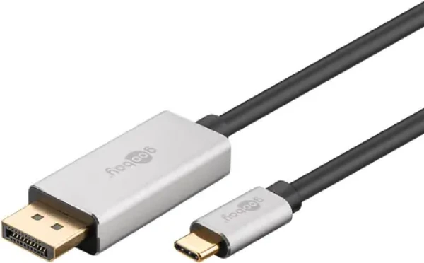 Goobay 60176 čierna / strieborná / Adaptérový kábel USB-C - DisplayPort / 8K 60Hz / HDR / 2 m (60176)