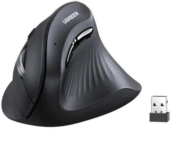 Ugreen MU008 čierna / Vertikálna myš / Bluetooth / 2,4 GHz (85765)