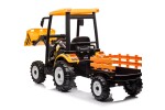 Mamido Mamido Dětský elektrický traktor TITAN 24V 400W s přívěsem a lžíci žlutý
