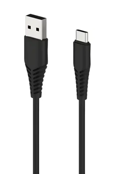 2GO čierna / Dátový kábel / USB-A na USB-C / 1 m (797281)