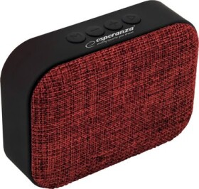 Esperanza EP129R SAMBA čierno-červená / Bluetooth reproduktor / 3W / 5V / 400mAh / BT 4.2 / FM rádio / USB / microSD (EP129R - 5901299940389)